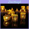 Elegant Set Of 12 Led Electronic Candles With Pvc Hollow Pattern For Weddings And Parties