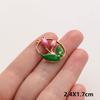 3pc Girl Pendant Hot Pink Oil Dripping Stainless Steel Plant Tree Flower Charm Pendants For Jewelry Making Supplies DIY Keychain