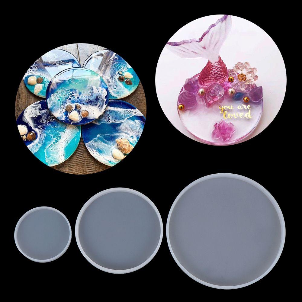 Clay Tool Pendant Agate Fluid Arts Cup Mad Coaster Mold Jewelry Making Mould Round Epoxy Resin Casting Molds