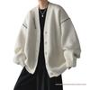 Cardigan Maglione Cappotto Giapponese Retro da Uomo con Scollo a V - Maglieria a Vestibilità Larga per Coppie Autunno/Inverno