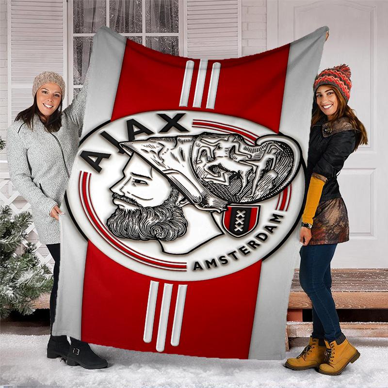 1pc Ajax FC Theme Blanket - Digital Print, Polyester, Cozy for All Seasons, Perfect for Outdoor, and Travel