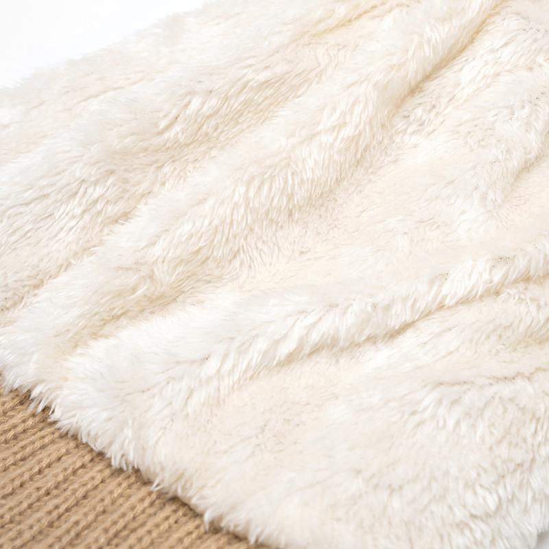 Samt Strickmütze Warme Wollmütze Herren Damen Winter Winddicht Kältefest Ohrenschutz Mütze