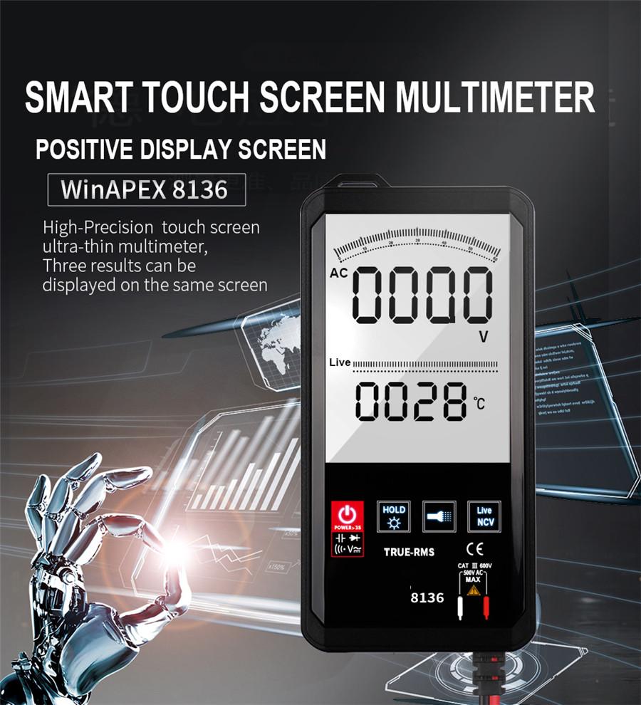 8138 Touch Screen Digital Multimeter 6000 Counts AC/DC True RMS Tester Tools