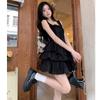 This Summer's New French Sweet Girl Black Suspender Dress Has a Thin Temperament and a Beautiful Little Black Dress.