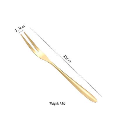 ZISIZ Gold Edelstahl Zweizinkige Obstgabeln