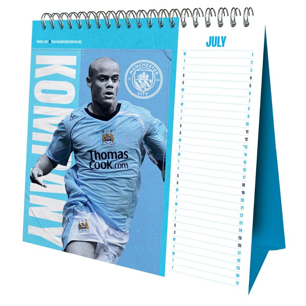 Manchester City FC 2026 Crest Desktop Calendar