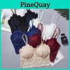 Bralette Crop Top Dentelle Florale Dos Nu Confort Rembourré pour Femmes**