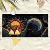 Retro sun, moon and star pattern polyester microfiber beach towel is highly absorbent, suitable for swimming and beach outings