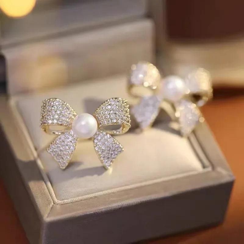 1pár Náušnice s přívěskem s lesklou mašličkou Vybrané šperky na večírek Pamětní dárek Dárky na večírek k výročí, Šperky, Niche Style, Luxur