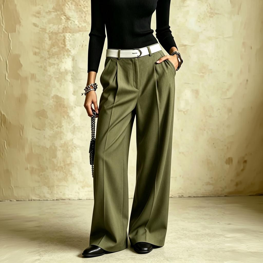Women's Casual Color Loose Fit Wide Leg Pants for Everyday Wear