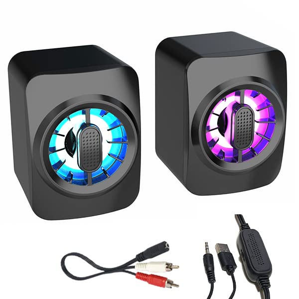 

[Reliable Japanese Support] Party Speaker with LED Illumination, Compact, 6W, AUXRCA Connections, Deep Bass, Instrument Audio Input, Connection Cable