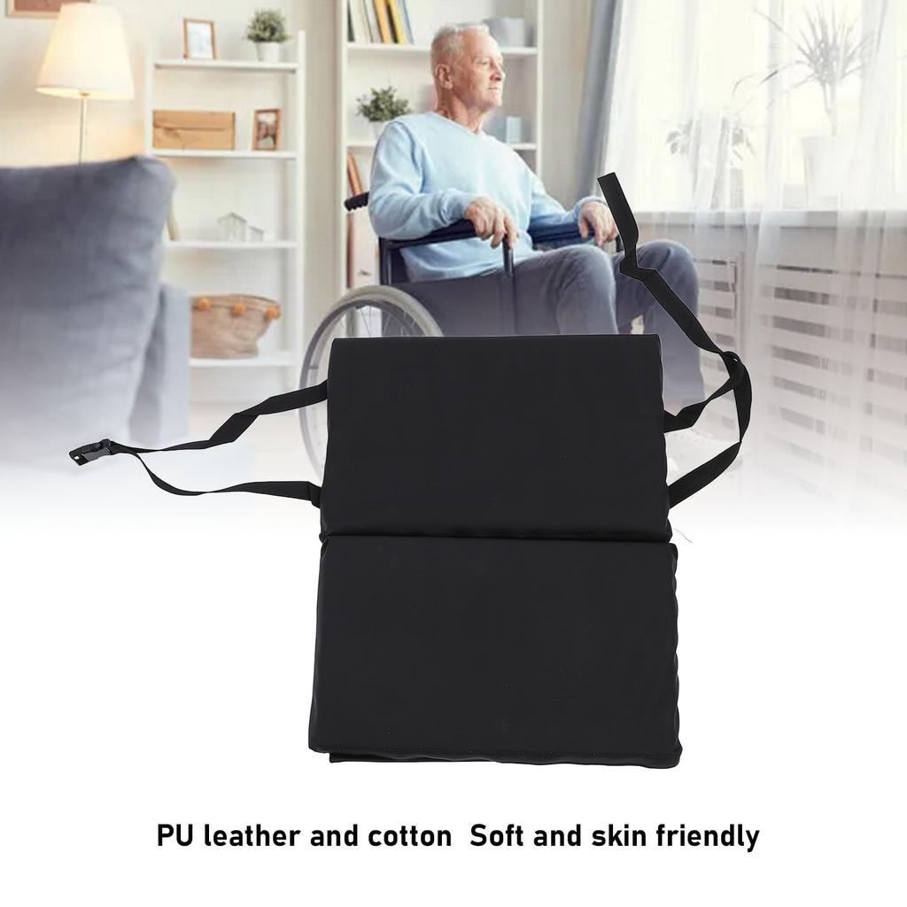 16 X 20 X 1in Padded Wheelchair Foot Rest with Quick Release Strap Support Lower Legs Wheelchair Extender Elevating Pad for Home Hospital Black