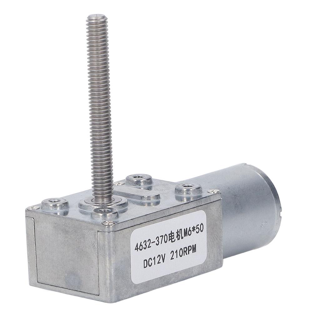DC Worm Gear Motor M6 X 50mm Aluminum Alloy Brass Reversible DC Reduction Motor for Window Opener