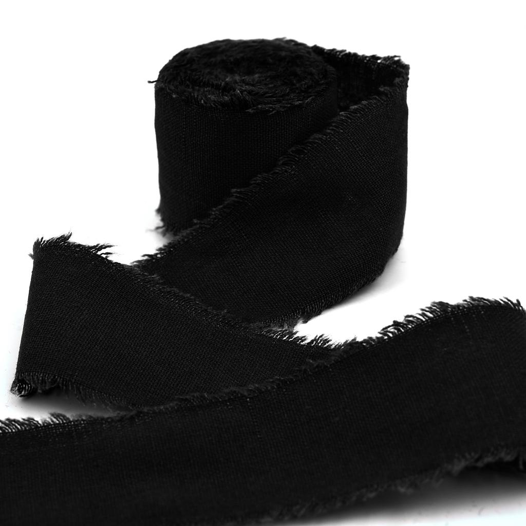 4CM*5M Handmade Frayed Edged Satin Cotton Ribbon For Wedding Invitation Wrapping Bouquets Birthday Party Decorations Gifts