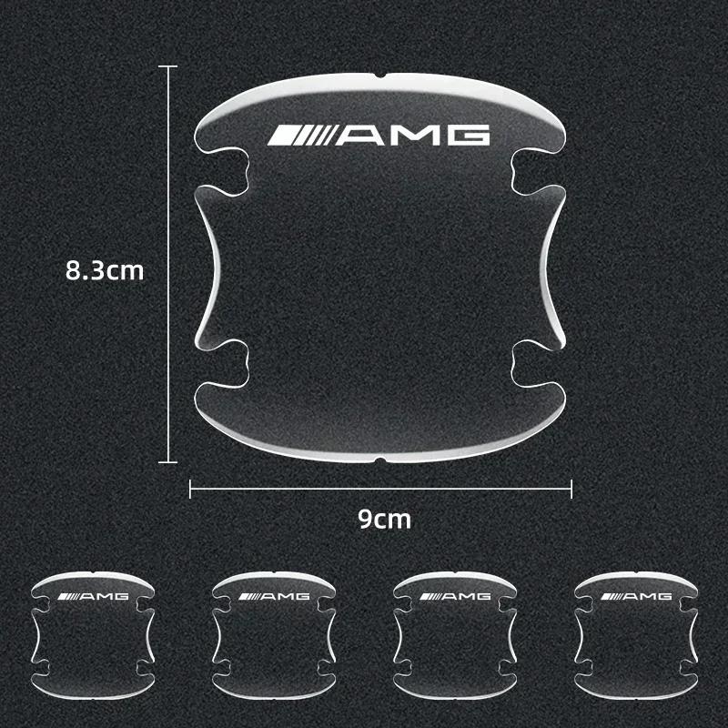 4pcs Transparent Car Door Handle Bowl Protector Film Anti-Scratch Sticker For Mercedes Benz AMG W124 W202 W203 W204 W210 W211