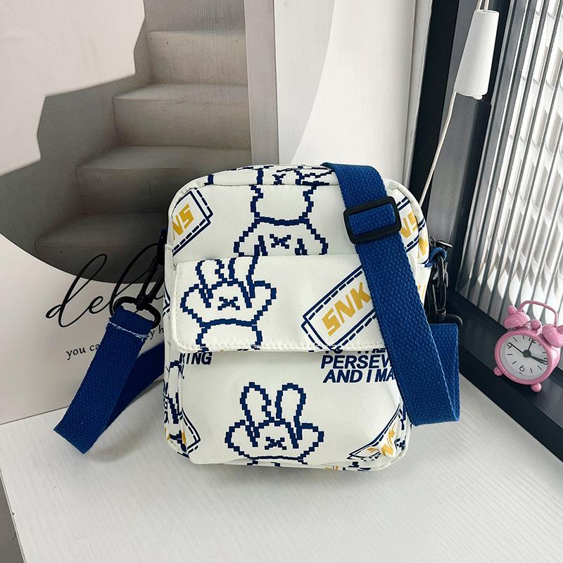 

Персонализированная нейлоновая сумка женская 2025 весна универсальная маленькая свежая сумка через плечо модный граффити милая девушка сумка-мессенджер синий