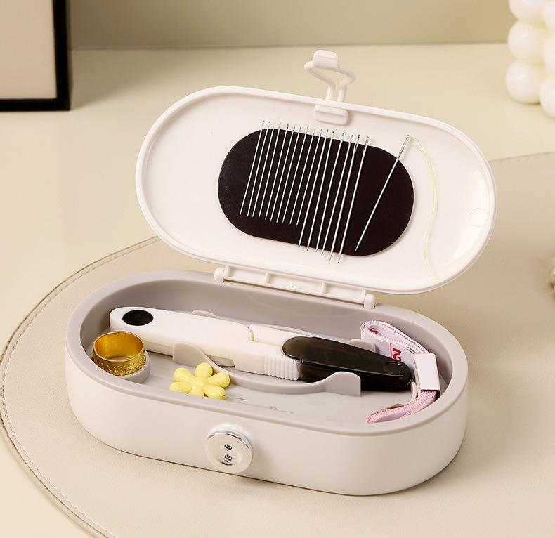 1 Set Magnetic Sewing Box Premium Sense Household Sewing Quilt Set Household Sewing Kit Storage Box Sewing Tool белый