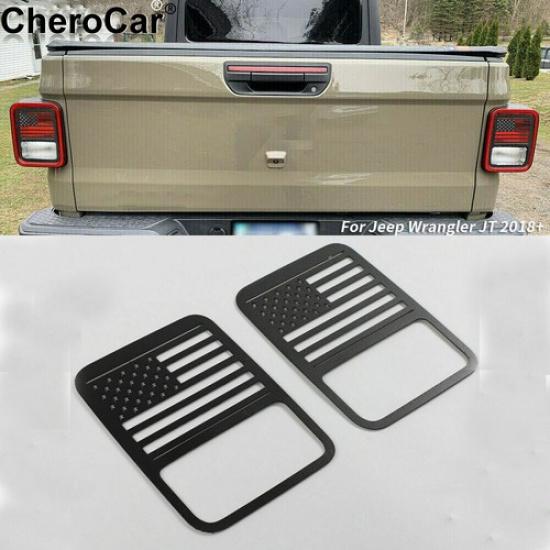 Black Tail Light Lamp Cover Guards For Jeep Gladiator JT   Accessories