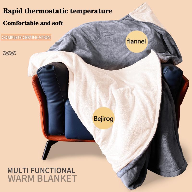 Soft Flannel Electric Heating Blanket - Machine Washable