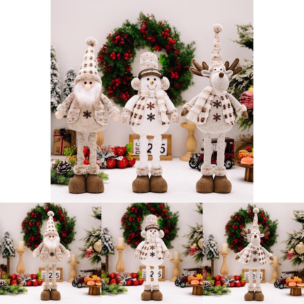 Stretchable Joyful Doll Decoration With Snowman Reindeer And Elderly Characters Perfect For Atmosphere Christmas