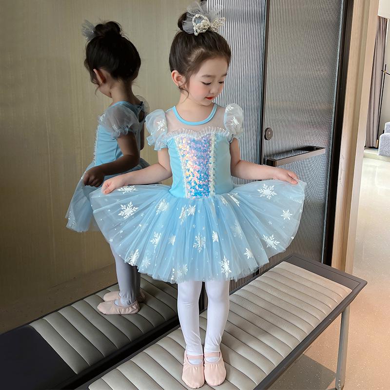 Frozen Elsa-Inspired Ballet Skirt: Summer 2025 New Girls' Dance Costume