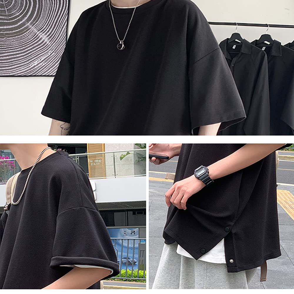 Summer clothes for big large soft XL [Poperdision] men, short-sleeved t-shirts, t-shirts, plain, large, size, light, silhouette, stylish, fashionable,