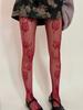 Spring and Autumn Design Women Sexy Fishing Net Stockings Nylon Rose Flower Lace Pantyhose Cool Hollow Out Anti Hook Mesh Tights