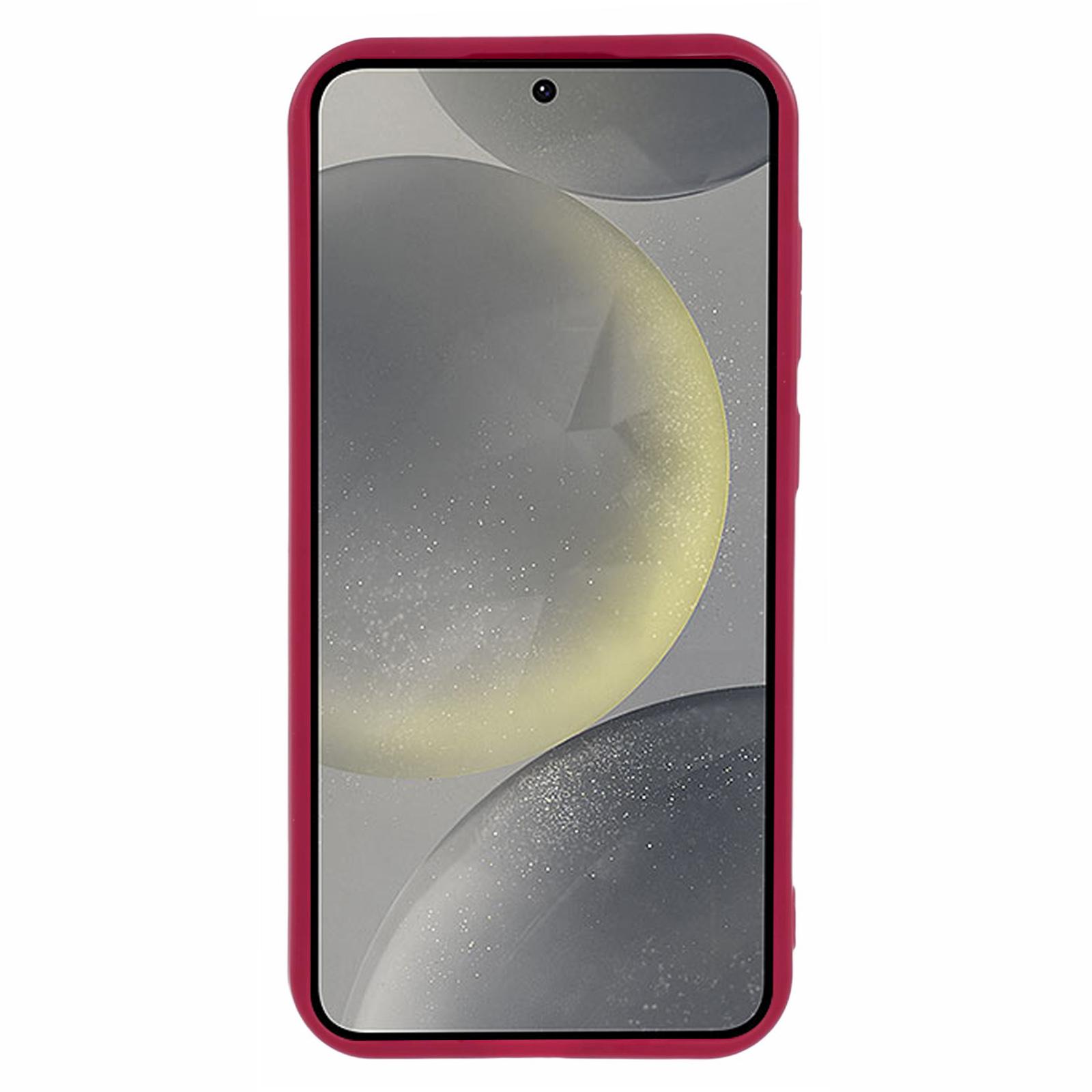 

For Samsung Galaxy S24 Case Matte Finish Slim Profile TPU Phone Cover Wine Red