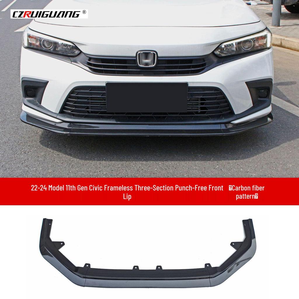 Custom Body Kit: Front Splitter, Rear Wing, Frameless Lip, and Rear Lip for 2022 Honda Civic 11th Gen.