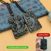 Dragon Plaque Maitreya Buddha Pendant Necklace Light Changing Red Green Amber Resin Pendant Jewelry Gift For Women Men