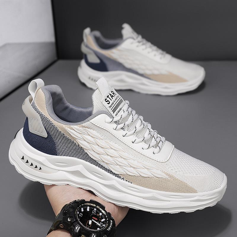 Men's Shoes Spring New Men's Versatile Casual Sports Shoes Youth Mesh Breathable Fly-woven Shoes