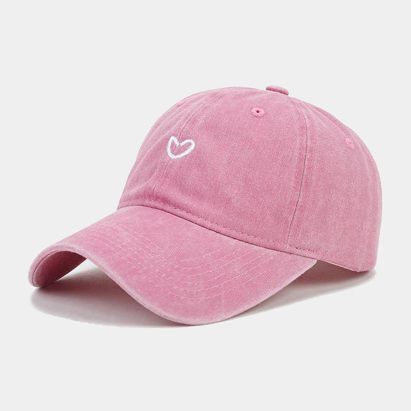 Washed Cotton Baseball Cap Women Men Soft Top Embroidered Love Retro Simple Summer Snapback Hats For Women Outdoor Dad Hat New