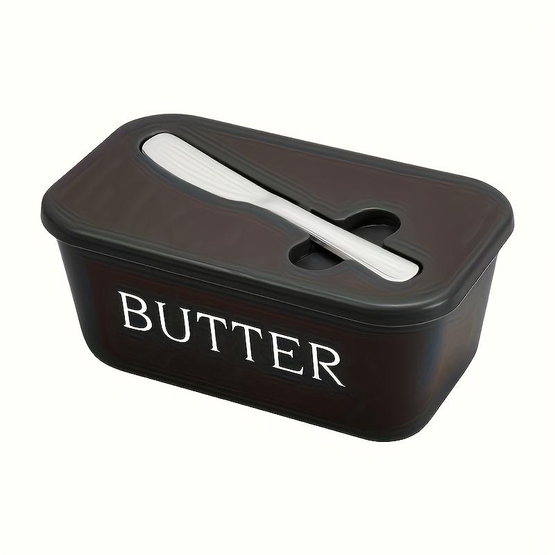 Butter box set Food-grade plastic butter box with lid Comes with knife slot Smooth