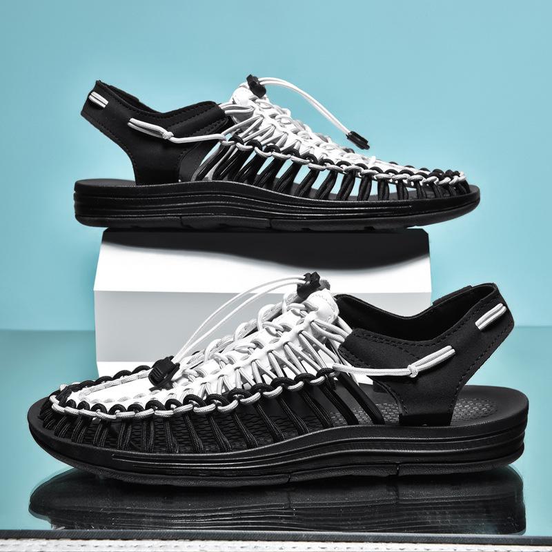 Men's woven sandals Women's casual outdoor beach shoes Large size sandals Summer breathable large size creek shoes