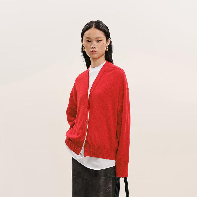 LESS 2026 Spring V-Neck Short Cashmere Cardigan