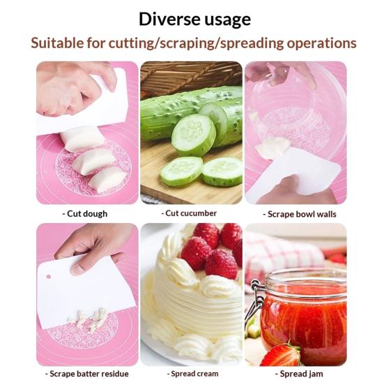 Dough Cutter Multifunctional Baking Tool Reusable Dough Scraper Food Safe Dough Cutting Tool for Bread Cake Fondant