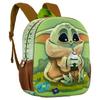 3D Preschool Backpack Single Compartment Grogu, Baby Yoda Green 26X31X11Cm