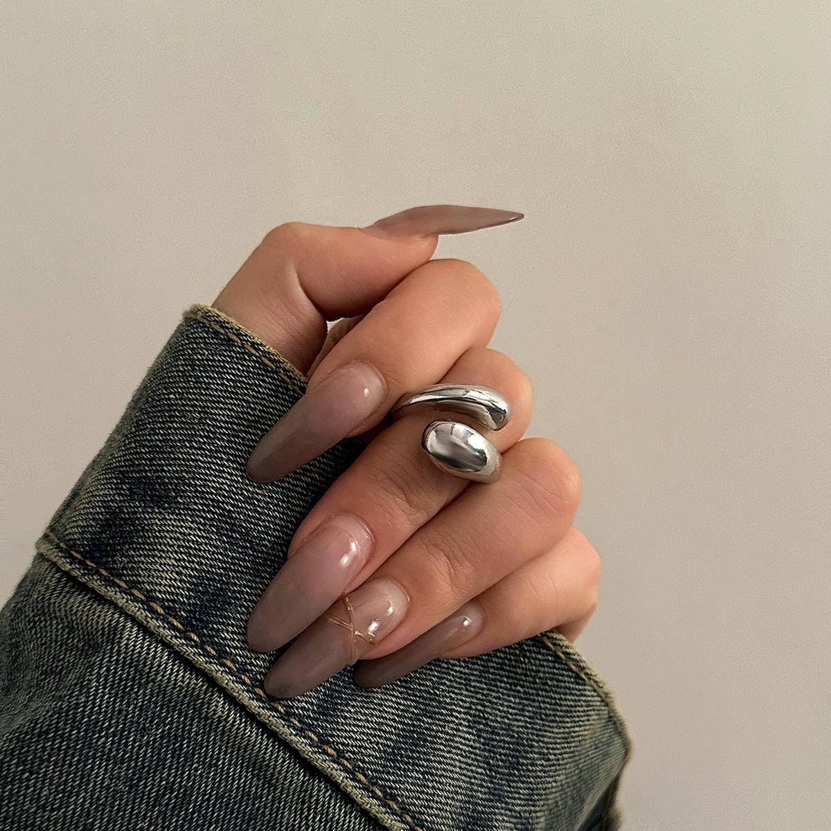 

Open Smooth Surface Hug Designer Finger Rings fir Women Trendy Elegant Ladies Accessories 2026 Fashion Jewelry Female Girls Gift