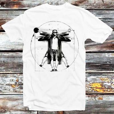 230 Gsm 100% Cotton The Dude Big Lebowski Walter Da Vinci T Shirt Funshirt Vitruvian Man Jesus Top Tee Unisex Cult Movie Retro Vintage B175