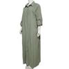 Women Summer Maxi Dress Loose Turn Down Collar Long Sleeves OL Cardigan Commute Daily Wear Pure Color Single Breasted Long Dress