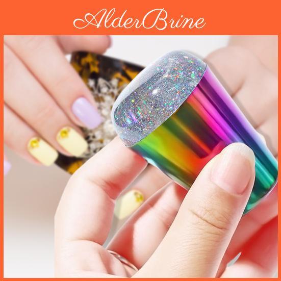 Colorful Nail Head Silicone Rainbow Stamper Art Manicure Tool Portable Templates