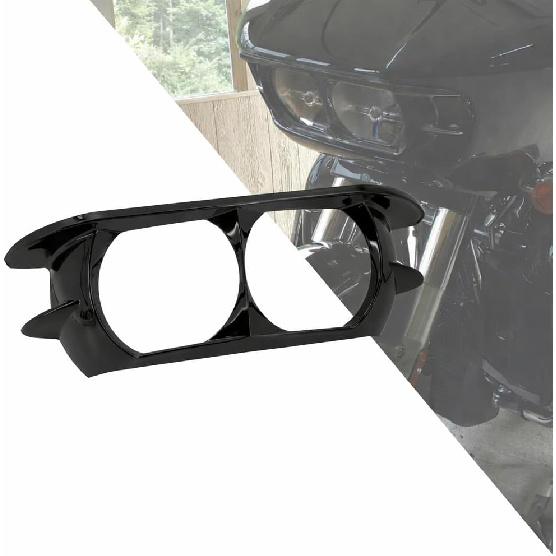 HDBUBALUS Motorcycle Headlight Bezel Trim Ring Cover Dual Headlamp Bezel Fit for Harley Road Glide 2015-Later Chrome