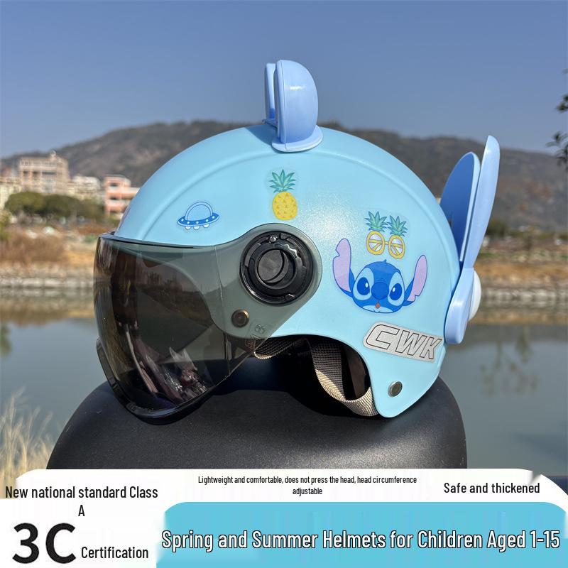 3C Certified Cartoon Sun Protection Helmet for Kids 1-15 Years, All-Season Electric Scooter Safety Helmet