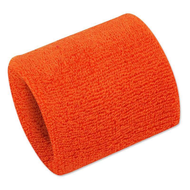 

Детский дышащий полностью хлопковый махровый влаговпитывающий вышитый спортивный напульсник для уличного баскетбола 8cm x 6cm оранжевый