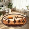 Space Celestial (103) Theme Round Crystal Velvet Rug Custom Name Text Personalized Floor Mat Home Decor Non Slip Crystal Carpet