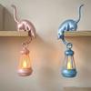 Cute Figurine Cat Wall Hook Light 3D Printed Cat Decor Lamp Cat Shaped Hook  Desk Organization