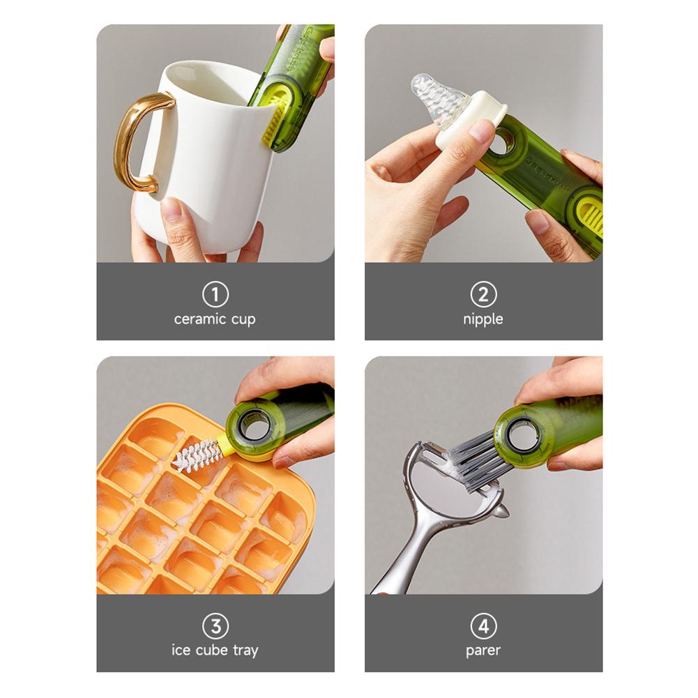 3 In 1 Bottle Gap Cleaner Brushes,Multi-Purpose Cleaner Brush for Baby Bottles Thermos Glass Vase,Home Kitchen Cleaning Tools