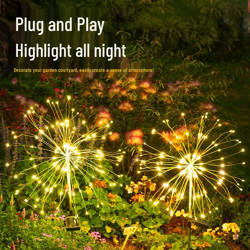 Solar LED Fireworks Garden Stake Light