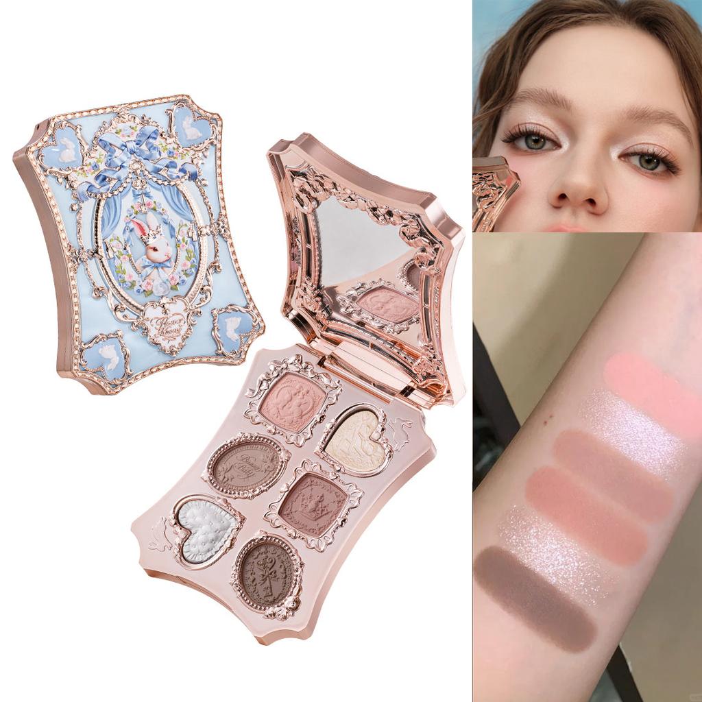Flower Knows 2026 Bunny Garden Oogschaduw Palet Schattig Konijn Thema Alles-in-één Cosmetische Collectie met Blush & Highlighter
