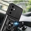 For Samsung Galaxy A24 4G (162.1 X 77.6 X 8.3mm) Shockproof Kickstand PC+TPU Phone Case Slide Lens Protection Cover